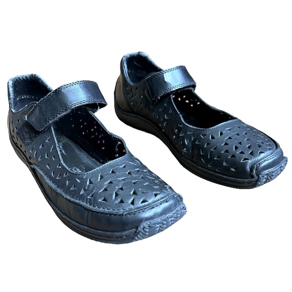 Rieker Shoes - Rieker Celia shoes perforated leather mary jane US 9.5 EU 41 black